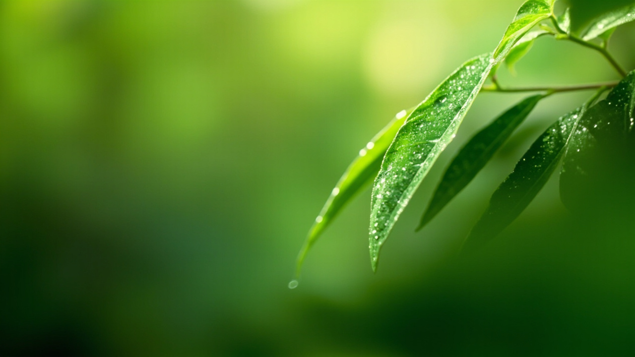 Best Kratom Strains to Buy Online in Canada 1 close-up of lush green tropical leaves with morning dew drops and soft natural light