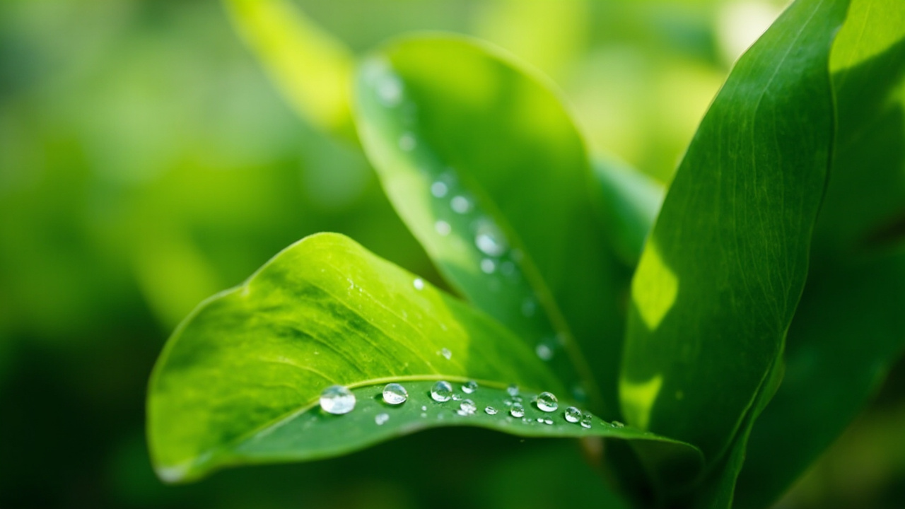 Kratom Extract vs Powder: What Is the Difference 1 close-up of lush green tropical leaves with morning dew drops and soft natural light
