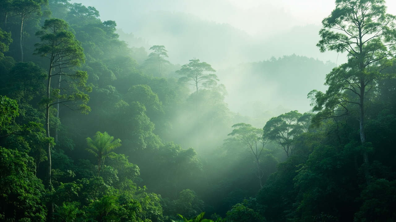 Maeng Da Kratom: The Most Popular Strain Explained 1 misty morning landscape of lush tropical forest in Southeast Asia with tall trees and morning fog