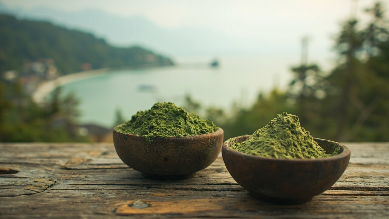 Kratom powder and botanicals — editorial image for a Bc Kratom review