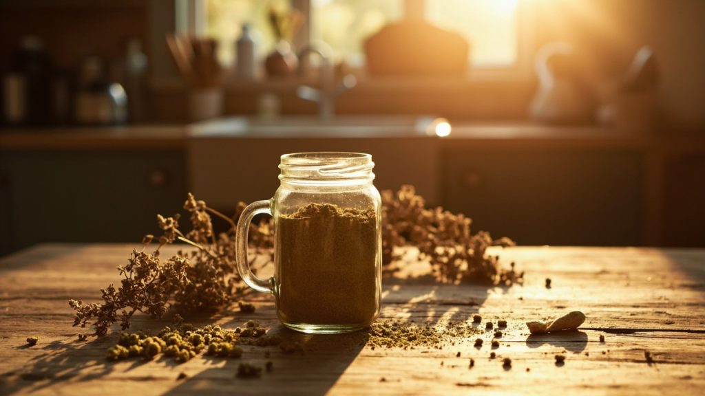 Kratom tea and powder in a Langley-inspired setting — Kratom Active delivers across Langley