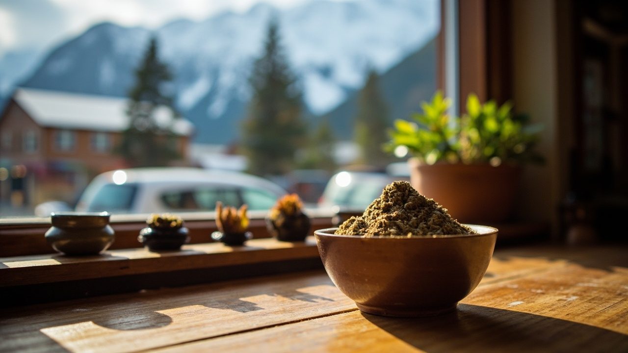 Kratom tea and powder in a Nelson-inspired setting